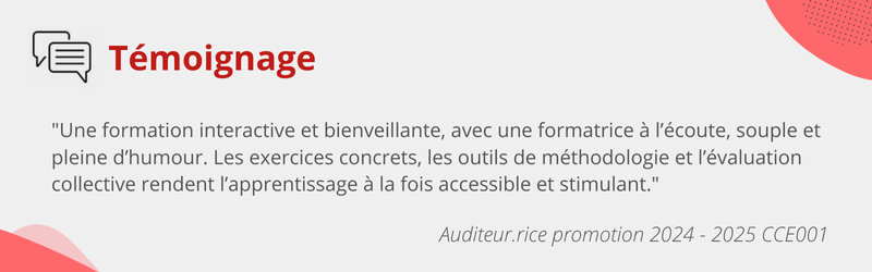 Témoignage CCE001 2024-2025